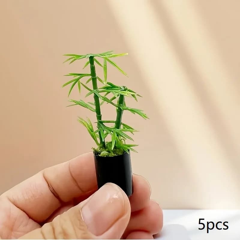 5/10 pièces, plante en pot miniature en bambou simulé, mini modèle de bambou, pour la décoration de 
