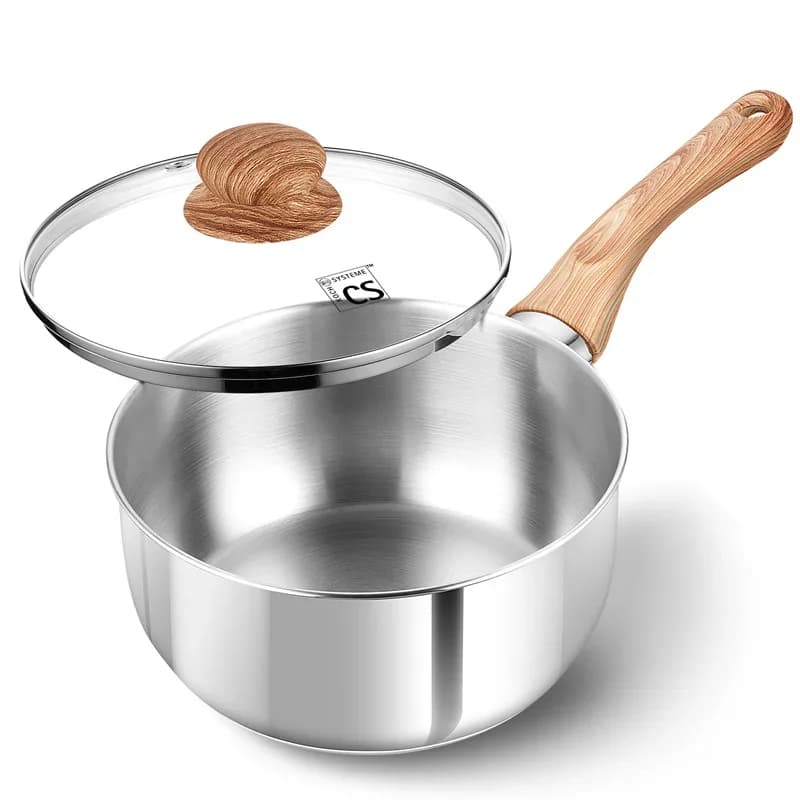 KOCH SYSTEME CS casserole en acier inoxydable 1QT/2QT/3QT Pot à lait antiadhésif avec poignée en bak