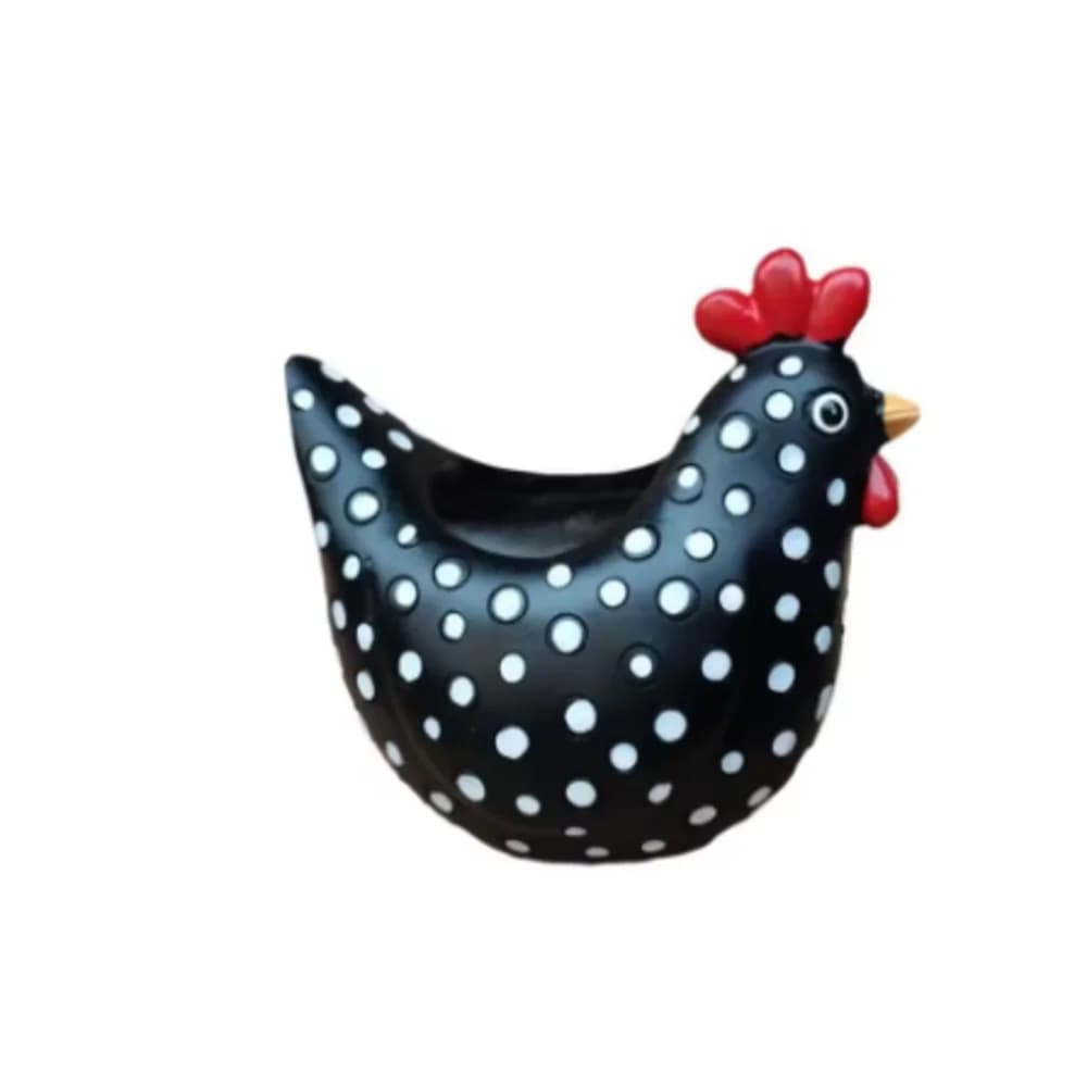 Pot de fleurs en résine en forme de poulet de dessin animé, jardinière tachetée en forme de poule po