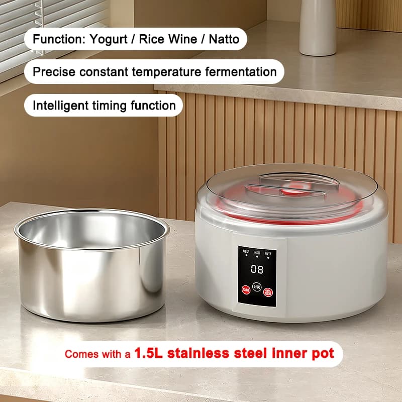 Yaourtière électrique automatique 1,5L, multifonction, fermenteur Natto Leben, machine de fermentati