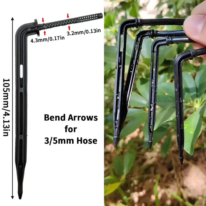WUJIE-Kit de micro goutteurs d'irrigation pour tuyau de 3/5mm, flèche courbée, pour arrosage de jard