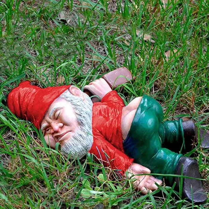 Statue de nain de jardin en plein air pour hommes et femmes, décor ivre, cadeaux d'anniversaire