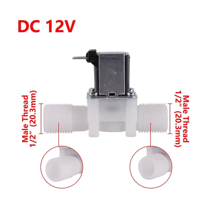 Électrovanne de Débit d'Entrée Normalement Fermée, N/C, DC 12V AC 1/2 V, 3/4, 1/4, 220 Pouces, Nouve