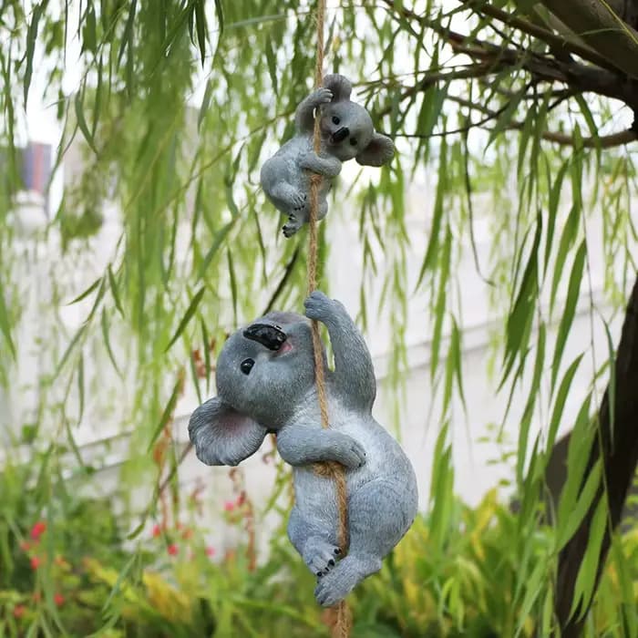 Figurine d'ours Koala en résine, 1 pièce, Adorable balançoire, parfaite pour la décoration de jardin