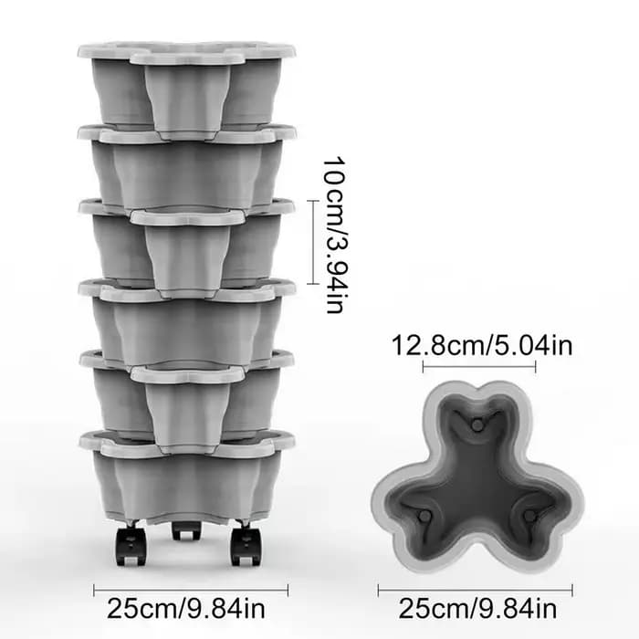 Jardinière verticale Plant Tower à 6 niveaux avec roulettes, pots résistants aux intempéries, jardin