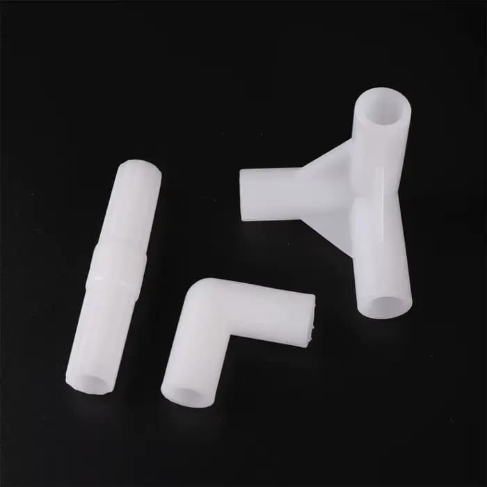 Connecteur blanc en plastique ID 8mm, coude droit stéréoscopique, joint en T jardin verger pelouse d