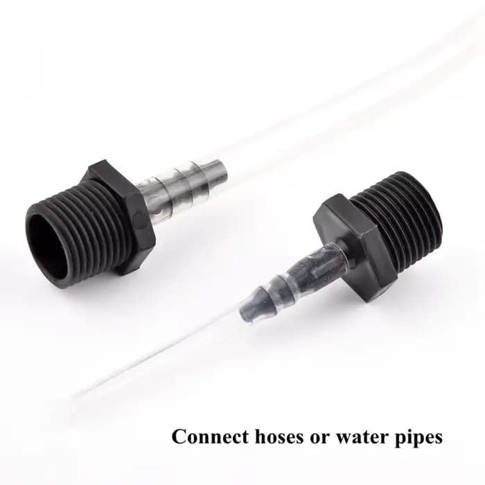 Raccord Pagode Noir G1/2'' 3/4'' à Filetage Externe pour Aquarium, Connecteur Droit pour Tuyau d'Irr