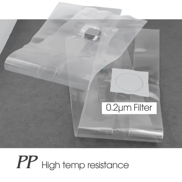 Patch filtrant PP 0,2 μm, 0.06mm, sac en toile de champignon autoclavant avec Port d'injection auto-