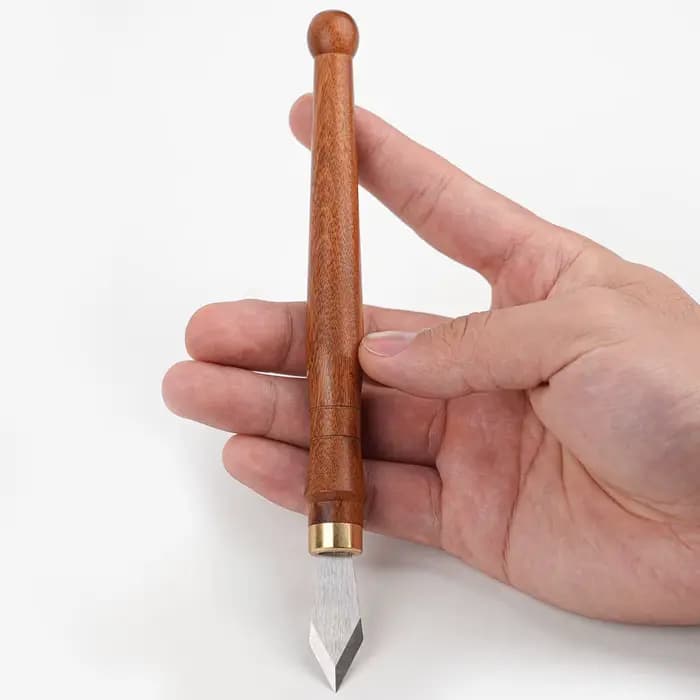 Outil de couteau à découper à double biseau en bois, couteaux frappés de précision avec lames en aci
