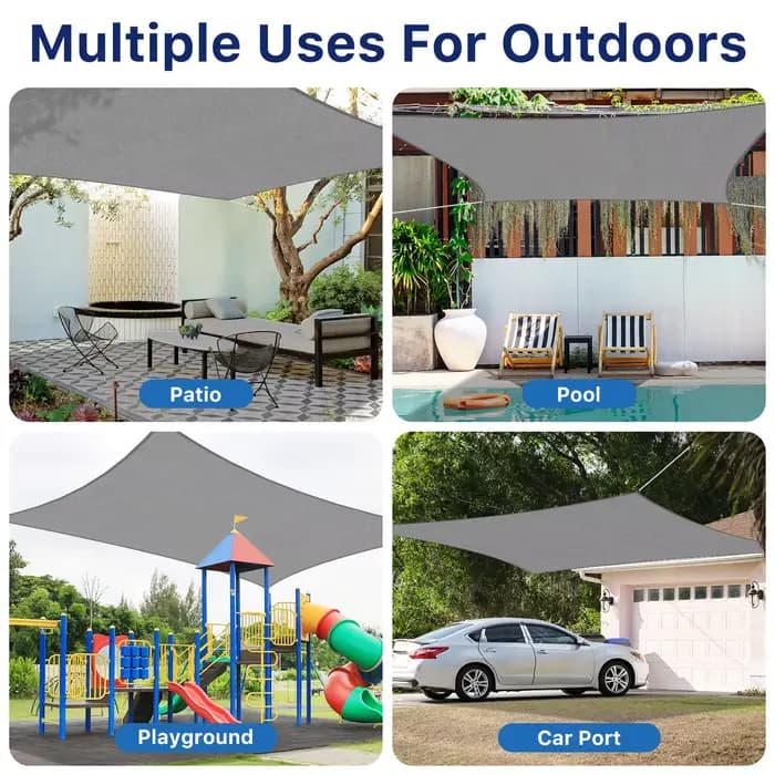 Voile d'ombrage carrée imperméable, 3x3m/3.6x3.6m, pare-soleil de nuit UV, auvent de camping, couver