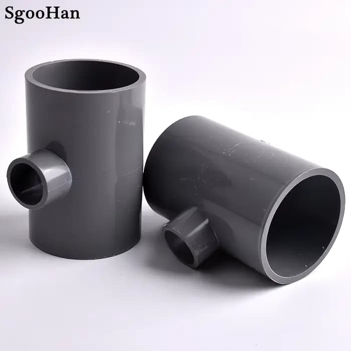 Connecteur en T de réduction de tuyau en PVC, diamètre intérieur de 20 ~ 63mm, tube précieux d'irrig
