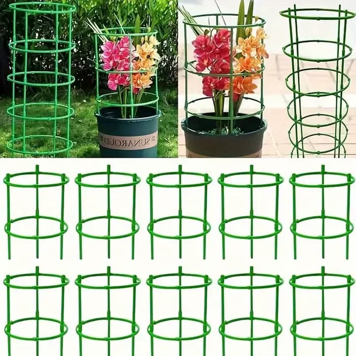 Anneaux de Support pour plantes empilables en plastique, 60 pièces, piquets de jardin à 10 niveaux p