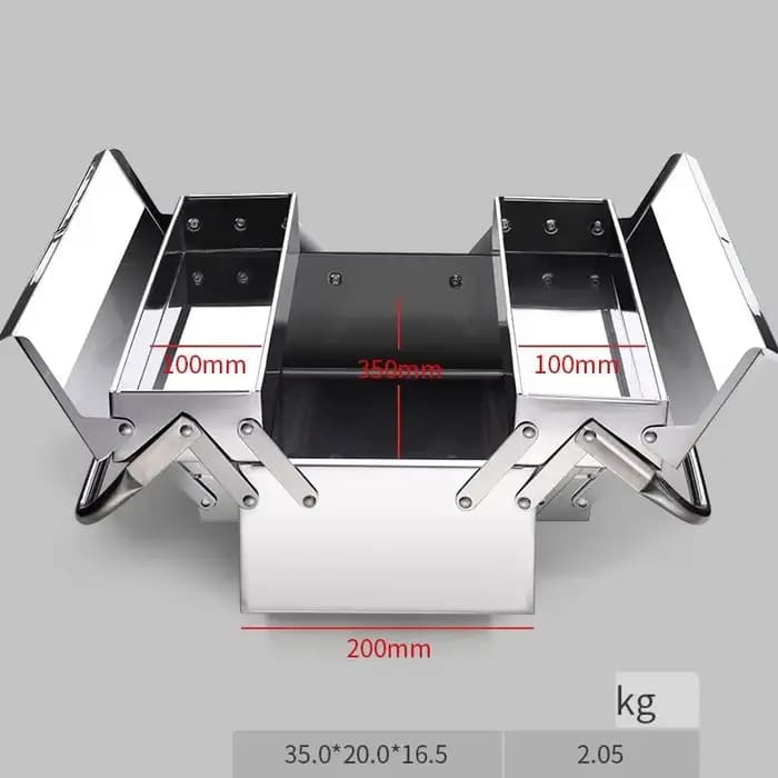 EvaluTool-Boîte de rangement mécanique en acier inoxydable, valise en métal professionnelle, pièces