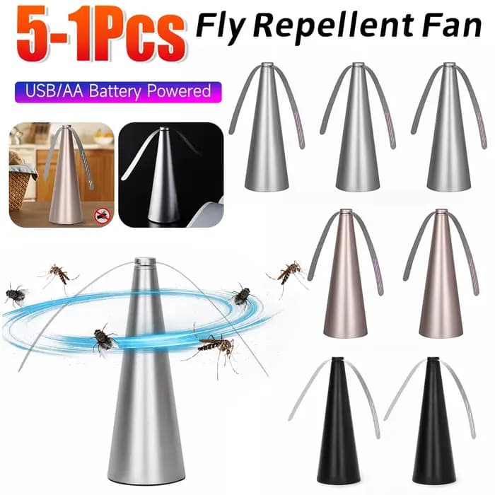 1-5 pièces ventilateur automatique répulsif de mouches USB ou batterie AA ventilateurs de mouches ré
