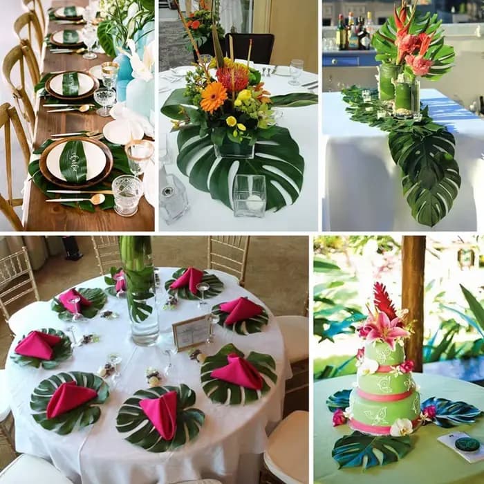 Feuilles de Palmier Tropicales Artificielles, Décoration Rustique de Mariage, Safari dans la Jungle,