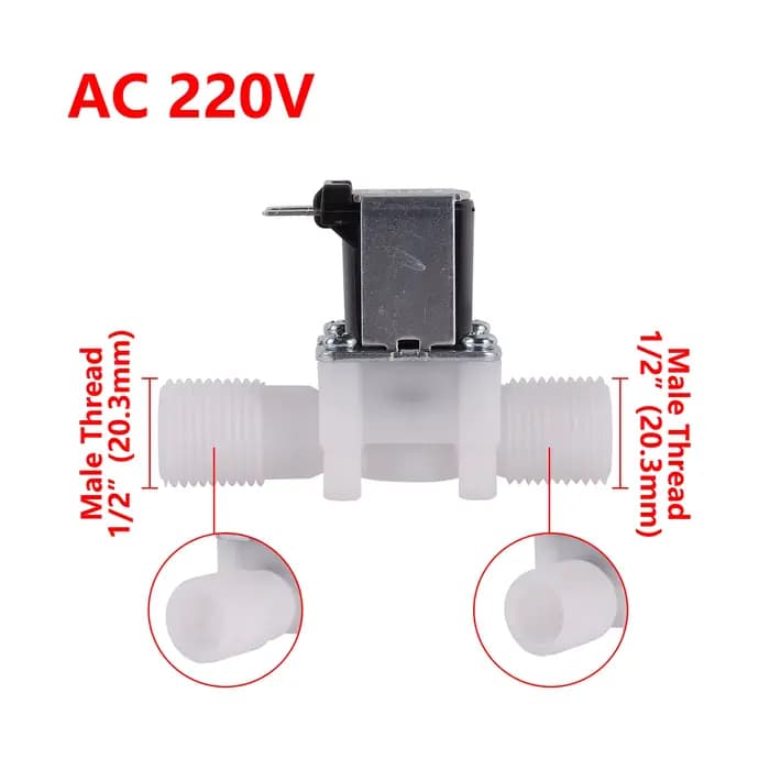 Électrovanne de Débit d'Entrée Normalement Fermée, N/C, DC 12V AC 1/2 V, 3/4, 1/4, 220 Pouces, Nouve
