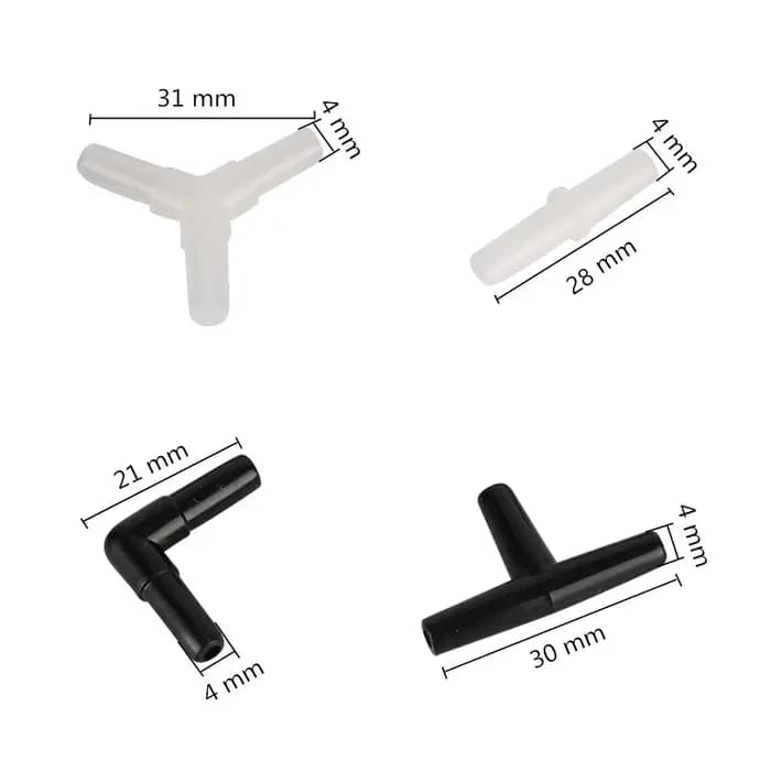 Système d'irrigation par arroseur 4mm té coude à 90 degrés connecteurs de tuyaux d'eau raccord de tu