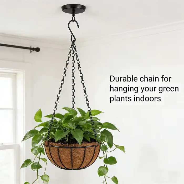 Chaîne de suspension réglable pour panier, pot de fleurs de jardin, cage à oiseaux, support de plant