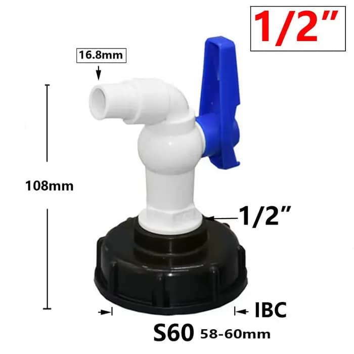 Adaptateur de robinet de réservoir IBC S60X6, robinet de jardin à filetage grossier à connexion rapi