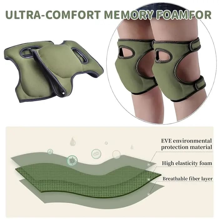 LMETJMA Lot de 2 genouillères de jardinage à double couche en gel-mousse, coussin confortable pour t