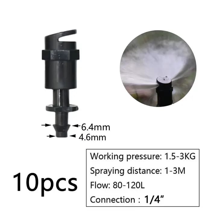 90/180/360 ° Arroseur d'irrigation goutte à goutte réglable pour jardins, buses de brumisation sur
