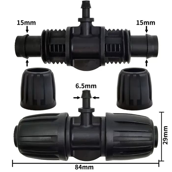 Oasis-Connecteur de tuyau en T avec verrouillage fileté, tube 1/2 en PE, adaptateur d'eau d'irrigati