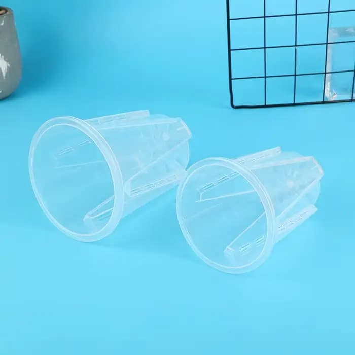 Pot de plante en plastique transparent, porte-fleur cylindrique, plan végétal durable, anti-déformat