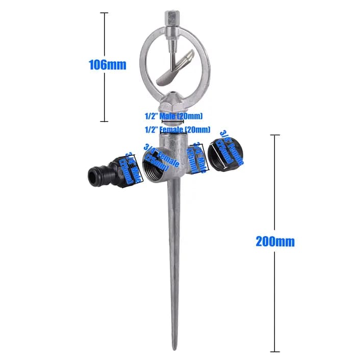 Buse rotative de pelouse Jardin 1/2 " buse mâle à diffusion à 360 degrés rotation automatique de l'a