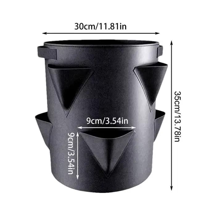 Sac de plantation de fraises de 7 gallons avec 6 poches latérales, sacs de culture portables pour to