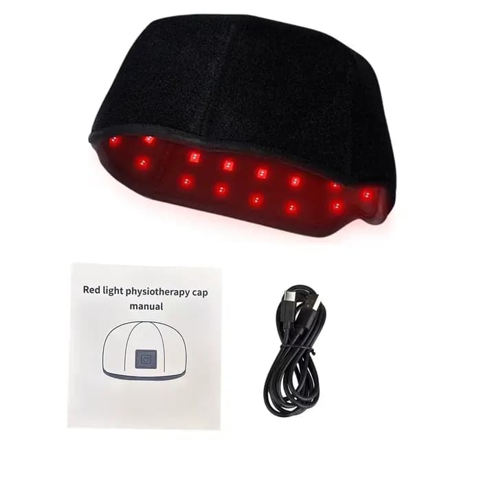 Chapeau de thérapie à la lumière rouge, capuchon de traitement LED proche infrarouge pour la croissa