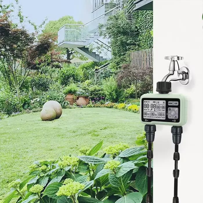 Système d'arrosage intelligent à double sortie avec minuterie pour jardin et extérieur Eshico HCT-32