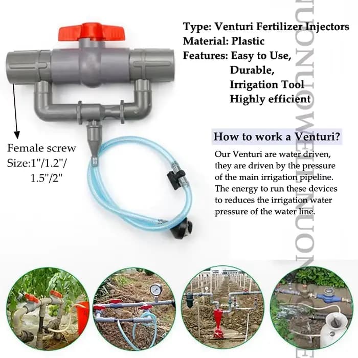 Venturi-Dispositif d'Irrigation Goutte à Goutte, Injecteur de Serre, Navigateur, Alimentation de Jar