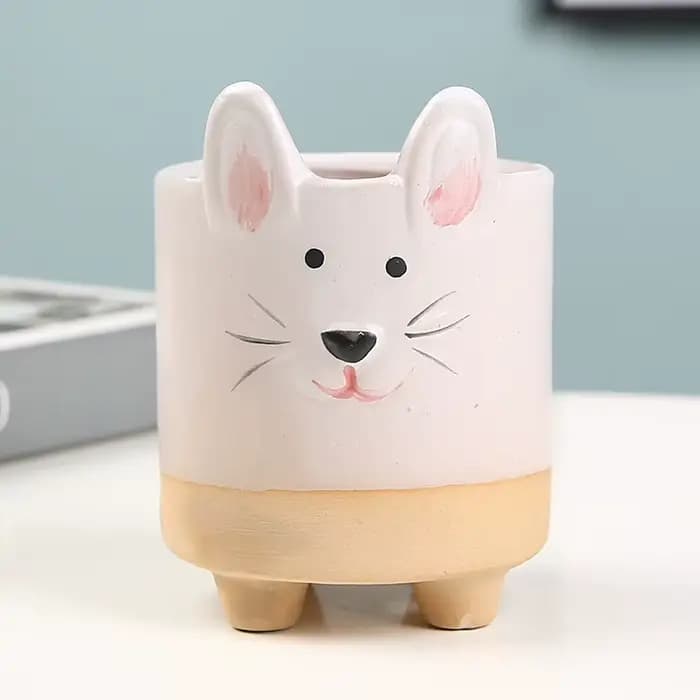 Pot de fleurs en céramique pour la décoration de la maison, grenouille, animal de dessin animé, mini