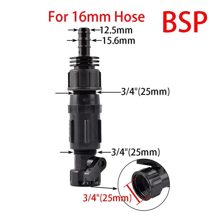 Adaptateur de tube d'irrigation goutte à goutte Sochi, pression d'eau, anti-reflux, 1,2 pouce de plo