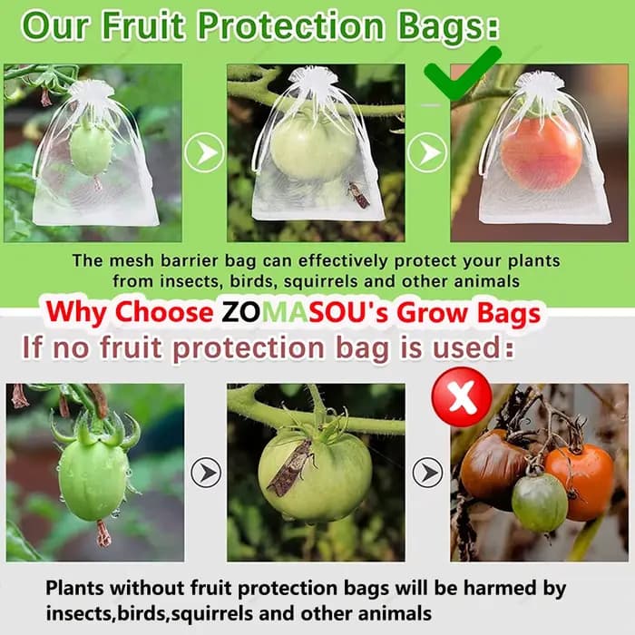 Sacs de Culture de Fruits et Légumes, Protection Contre les Oiseaux, Filet en Maille, Outils de Jard