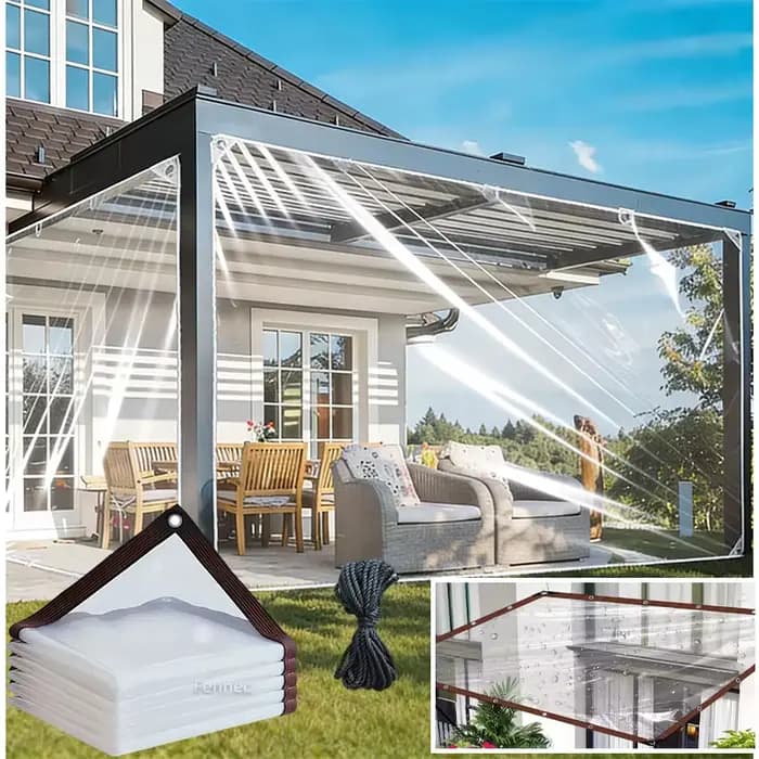 Bâche transparente en PE épaisse, imperméable, résistante aux UV et aux déchirures, en vinyle plasti