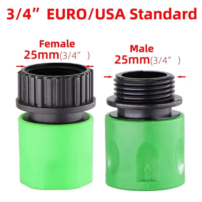 Raccord rapide EURO USA 3/4" mâle fileté pour tuyau d'arrosage, adaptateur pour système d'irrigation