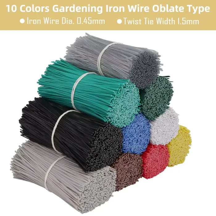 100 pièces 10 couleurs attaches de câble de jardin attache de fil de fer Oblate réutilisable pour fl