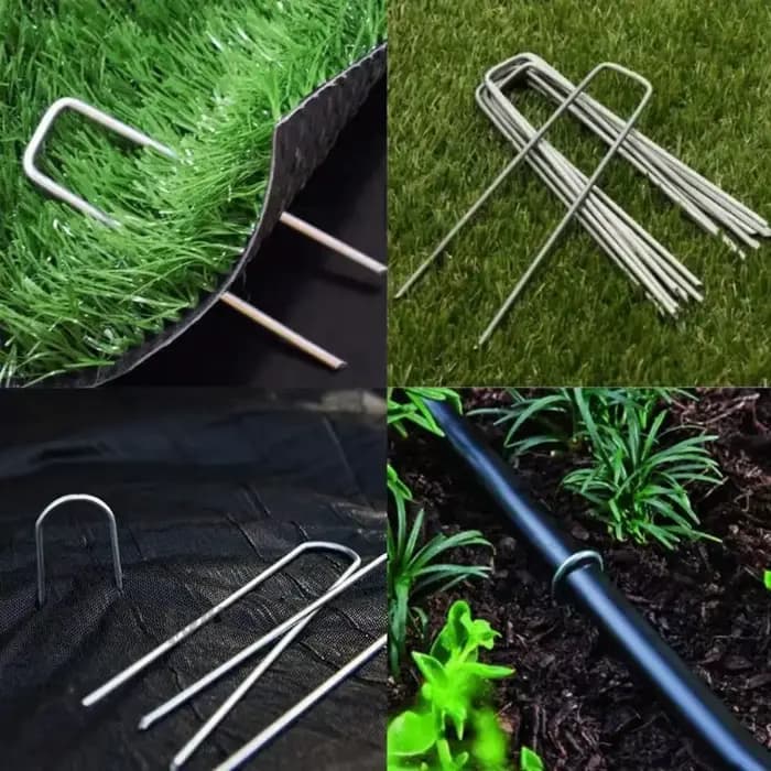 Agrafes de jardin de type U, piquets de tube de clôture robustes, broches Sod, pointe de paysage gal