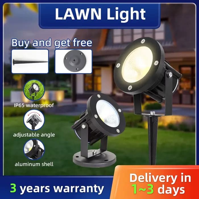Lampe de jardin LED GU10, éclairage extérieur étanche, projecteurs de jardin LED COB AC85-265V, déco