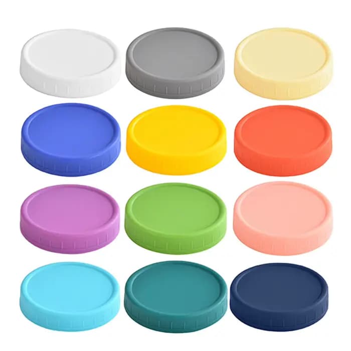 Couvercles de bocaux Mason en plastique coloré, 12 pièces, 86mm/70mm, couvercles de bocaux de conser