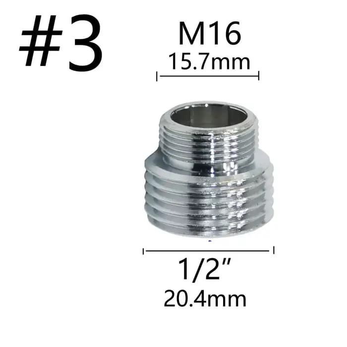 Connecteur fileté mâle en laiton argent M16 M18 M24 M28 à 1/2, pour connecteur de Conversion de robi