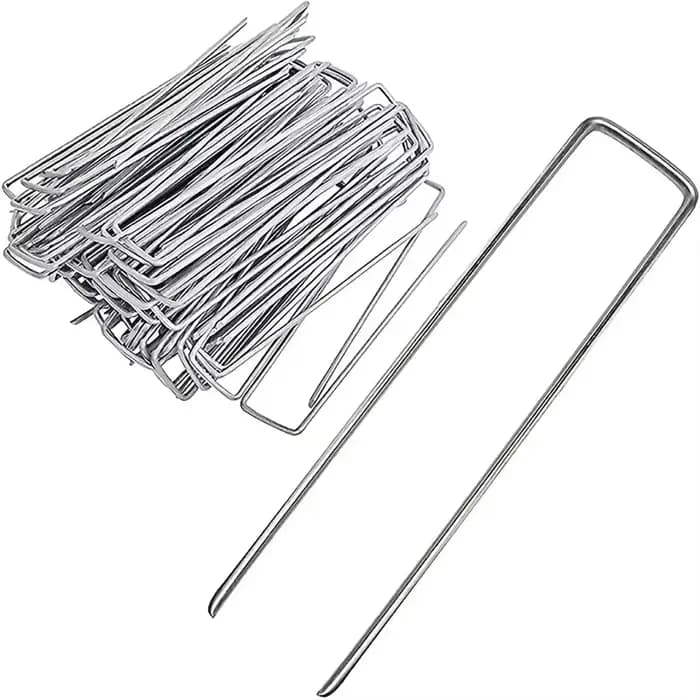 Agrafes de paysage 50 pièces, épingles de jardin en forme de U, agrafes de piquets de jardin, piquet