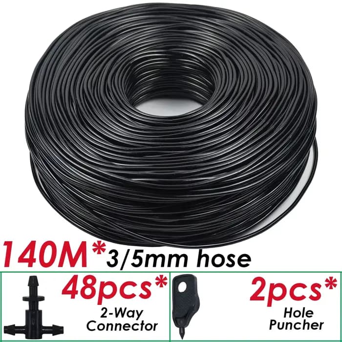 SPRYCLE-Micro système d'irrigation goutte-à-goutte avec connecteur 2 voies, tuyau en PVC, tube 140 e
