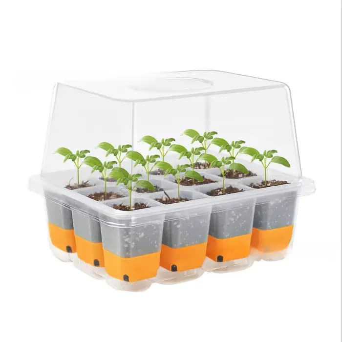 Plateau de semis en silicone avec couvercles, réutilisable, flexible, kit de germination pour semis,