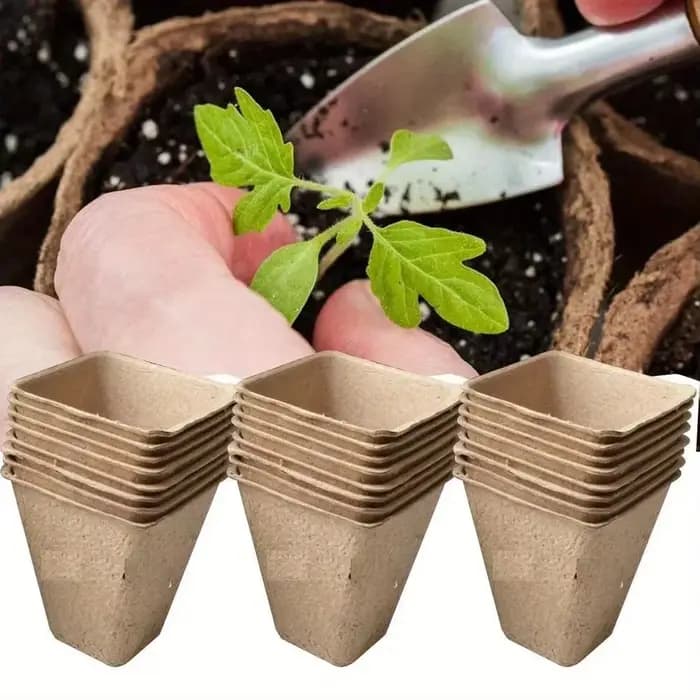 Pots de plantes pour pépinière, 50 pièces, plateau de jardin, Pots de torbe en pâte de papier biodég