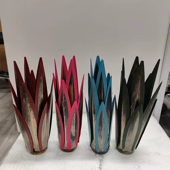 Sculpture de paysage de Tequila artificielle d'agave en métal, plante d'agave en métal, décoration d