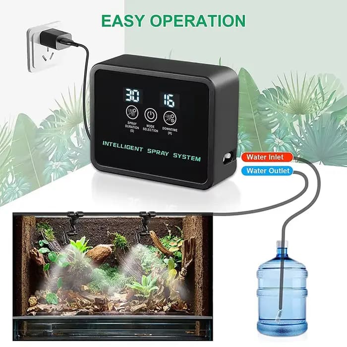 Système de pulvérisation intelligent avec écran tactile Système d'arrosage Terrariums Humidificateur