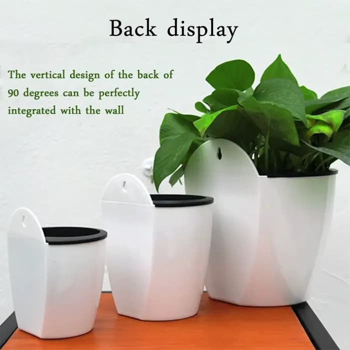 Pot de fleurs mural automatique absorbant l'eau, Pot de fleurs en plastique, aneth vert succulent, p
