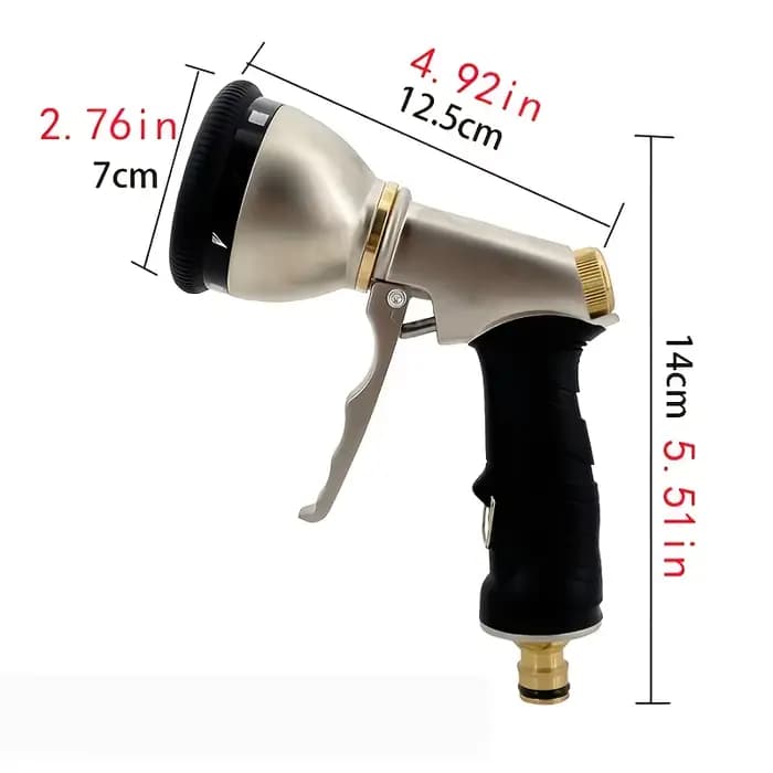 Buse de tuyau de pistolet à eau de jardin, buse métallique robuste, Durable et pas facile à rouiller